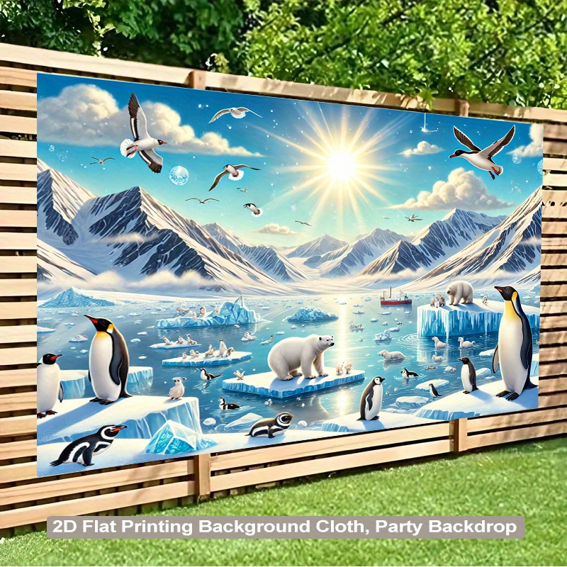 Exciting Antarctic Natural 2D Backdrop Fabric
